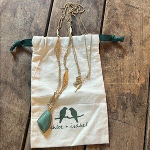 Chloe + Isabel Gold and Green Pendant Necklace